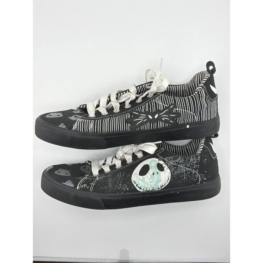 Disney Nightmare Before Christmas Jack Skellington Black White Sneakers Size 9.5